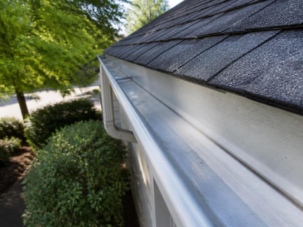 Clean empty residential gutter after debris removal